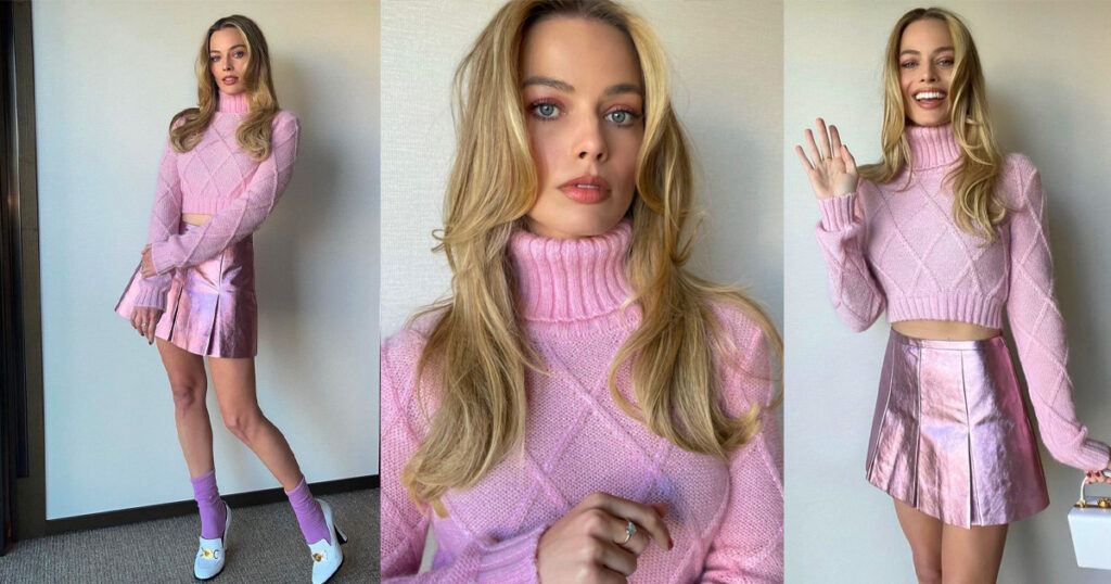 Margot Robbie Pink Turtleneck Skirt Barbie