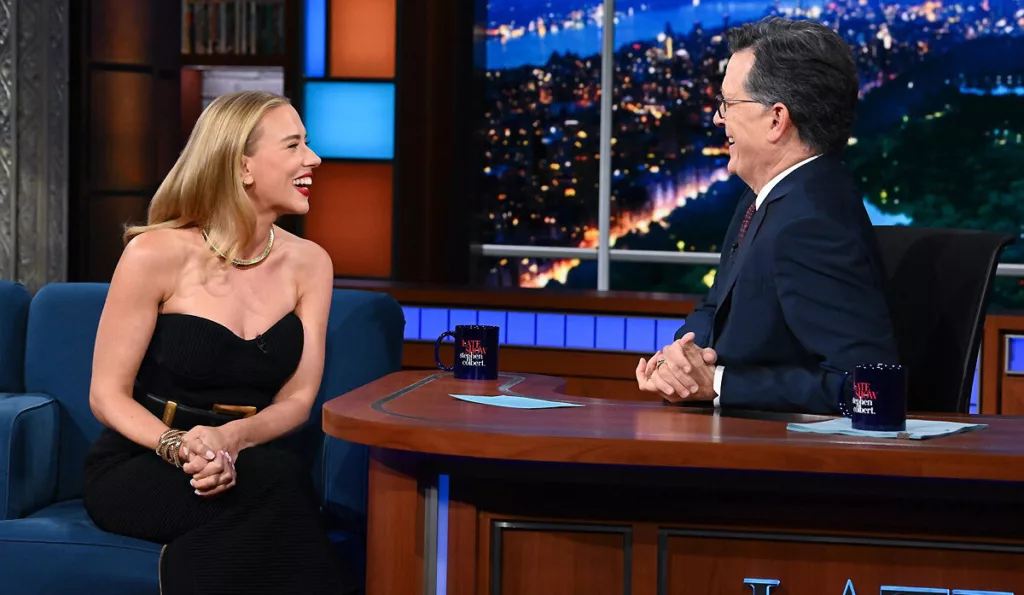 Scarlett Johansson on The Late Show With Stephen Colbert 2025