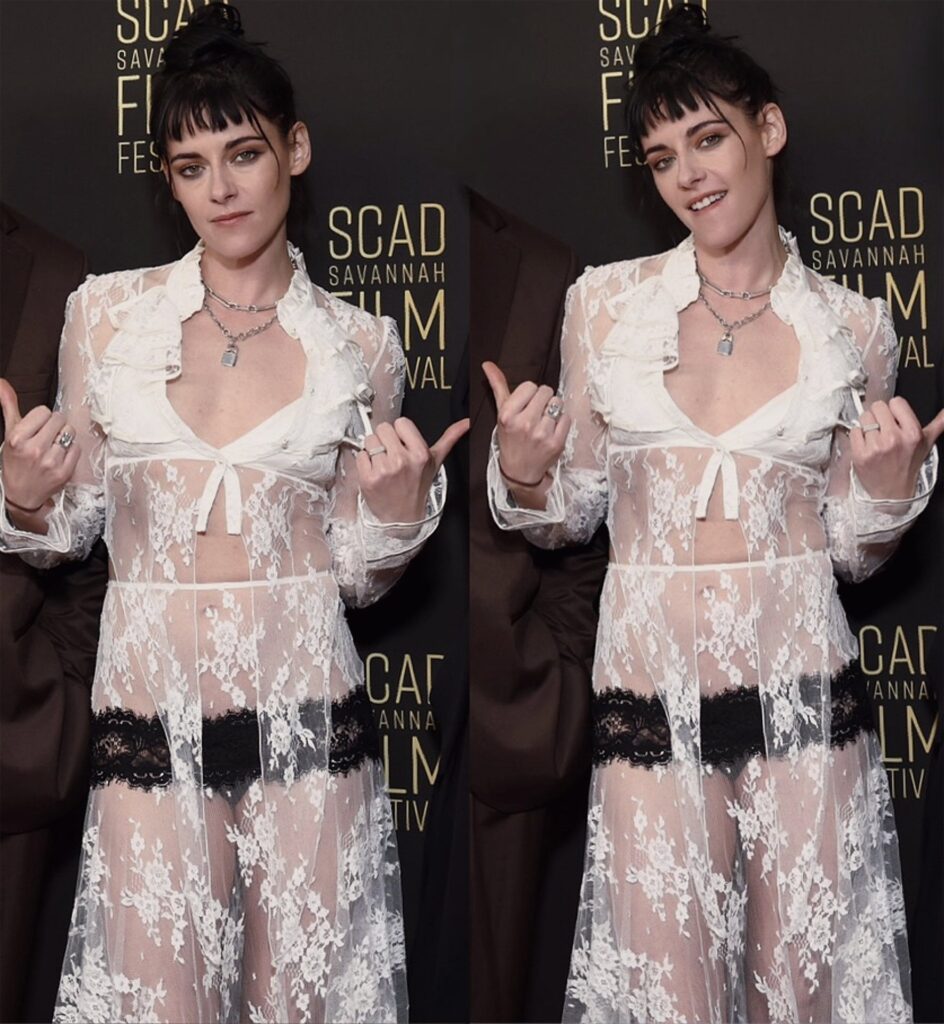 Kristen Stewart Stuns in Sheer Lace While Accepting Directorial Honor at SCAD