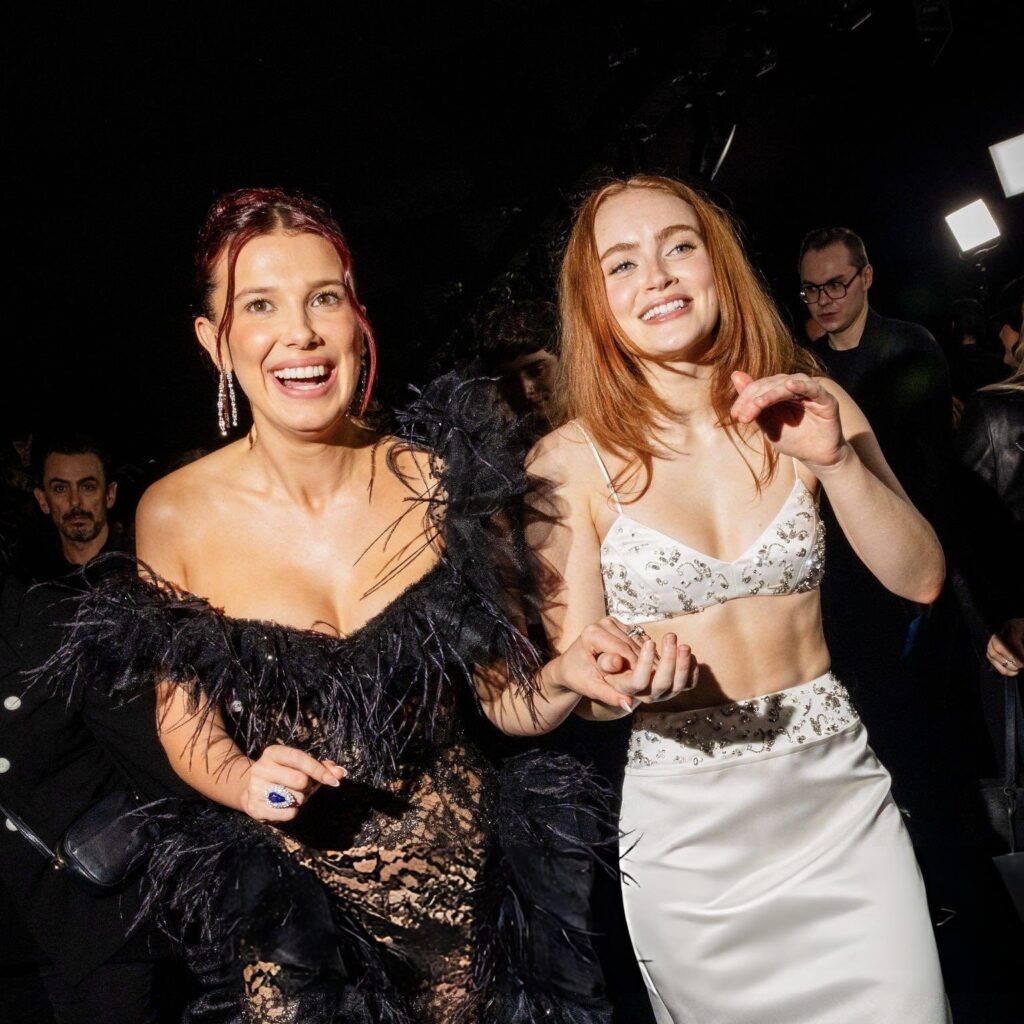 Millie Bobby Brown and Sadie Sink at the 'Stranger Things' season 5 premiere