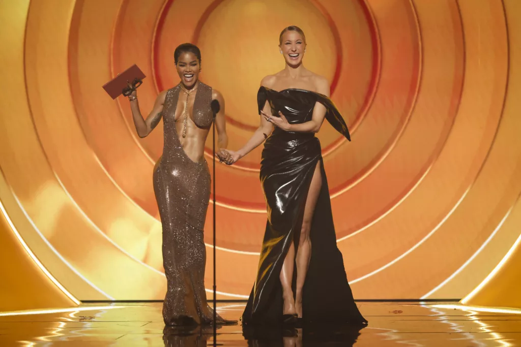 Nikki Glaser's latex GRAMMYs gown proved comedy's hottest body means business