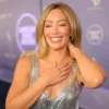 Hilary Duff Stuns in Shimmering Silver Gown at the 52nd American Music Awards