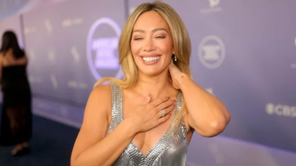 Hilary Duff Stuns in Shimmering Silver Gown at the 52nd American Music Awards
