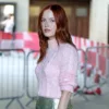 Ellie Bamber Stuns in Vintage Versace Micro Skirt at ‘The One Show’ Appearance