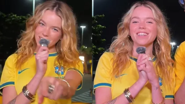 Milly Alcock Goes Full Brazil in a Yellow Jersey at a World Cup Watch Party
