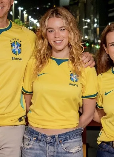 Milly Alcock Goes Full Brazil in a Yellow Jersey at a World Cup Watch Party - Warner Bros. Pictures / DC Studios