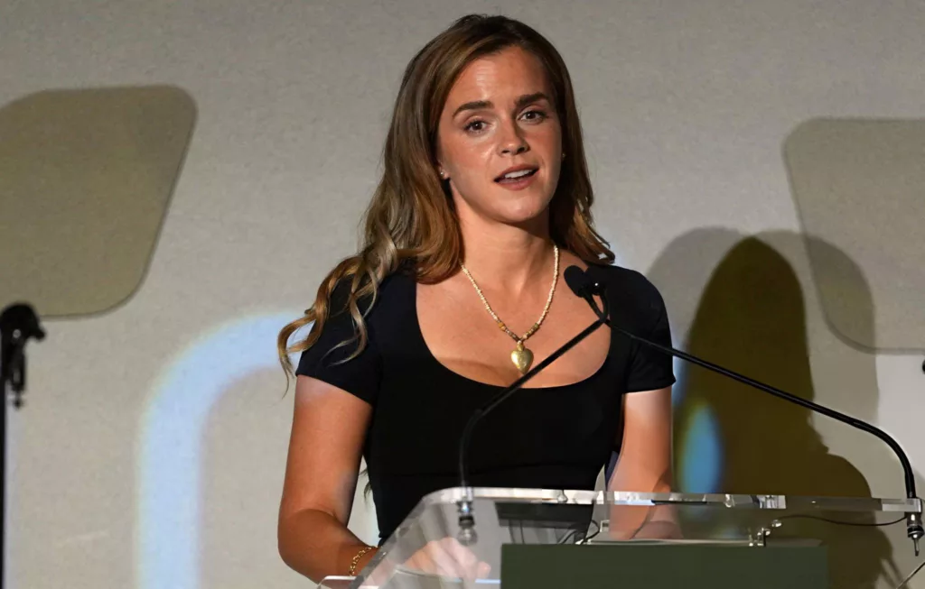 Emma Watson Makes a Rare Appearance in Black-and-White Jacquemus